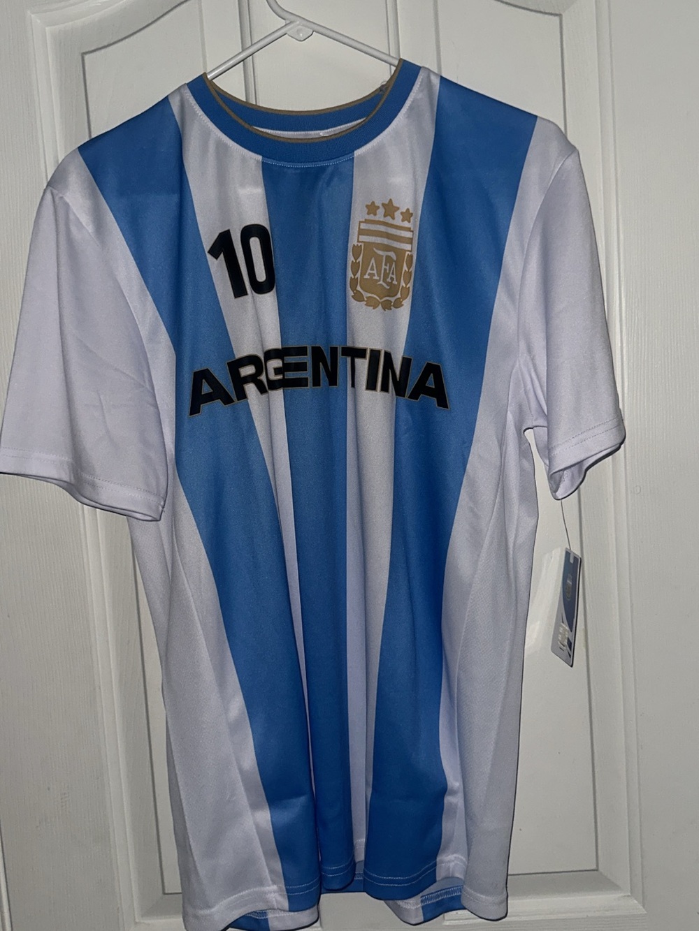 FA Light Blue Athletic Jersey with Blue Tag
Messi 10 Soccer Fifa Argentina
